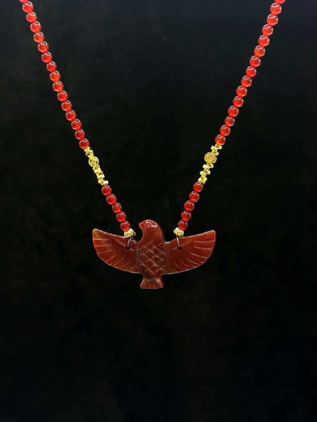 TT original-necklace-Red Energy Peace Necklace | Bohemian Style | Protective and Lucky Necklace | Natural Agate Hand-carved | Handmade Style