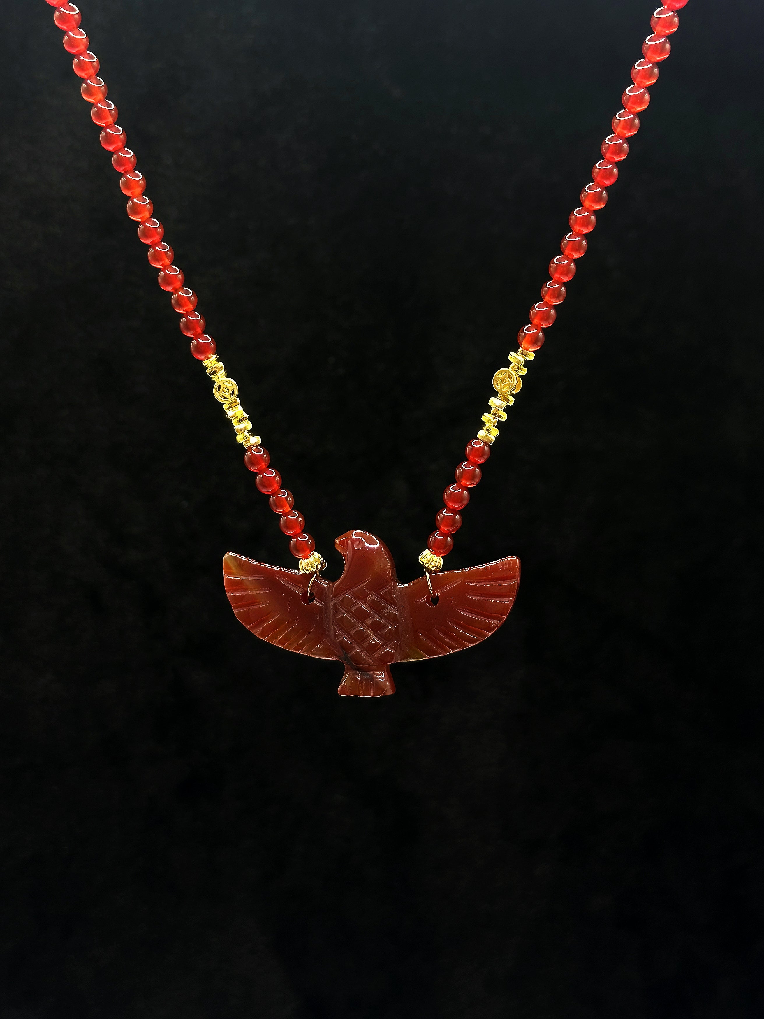 TT original-necklace-Red Energy Peace Necklace | Bohemian Style | Protective and Lucky Necklace | Natural Agate Hand-carved | Handmade Style