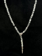 TT original-necklace-Natural Crystal Y-Shaped Necklace | Serpent Necklace | Dinner/Date Jewelry | Crystal Energy Necklace | Vintage Elegant Luxury Crystal Long Chain