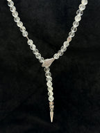 TT original-necklace-Natural Crystal Y-Shaped Necklace | Serpent Necklace | Dinner/Date Jewelry | Crystal Energy Necklace | Vintage Elegant Luxury Crystal Long Chain