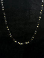 TT original-necklace-Natural agate necklace | Black unisex necklace | Unisex choker | Minimalist long bead necklace | High-end black and gold color scheme | Simple style