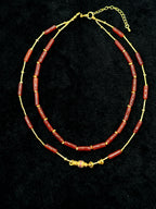 TT original-necklace-Vintage-inspired luxury red natural agate necklace | Niche design handmade beaded necklace | Festive gift | Vintage ethnic style choker | Double-layer necklace