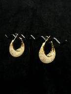 TT original-earring-Gold woven textured teardrop earrings | Mesh statement earrings | Evening accessories | Sparkling diamond luxury jewelry
