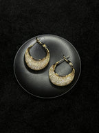TT original-earring-Gold woven textured teardrop earrings | Mesh statement earrings | Evening accessories | Sparkling diamond luxury jewelry