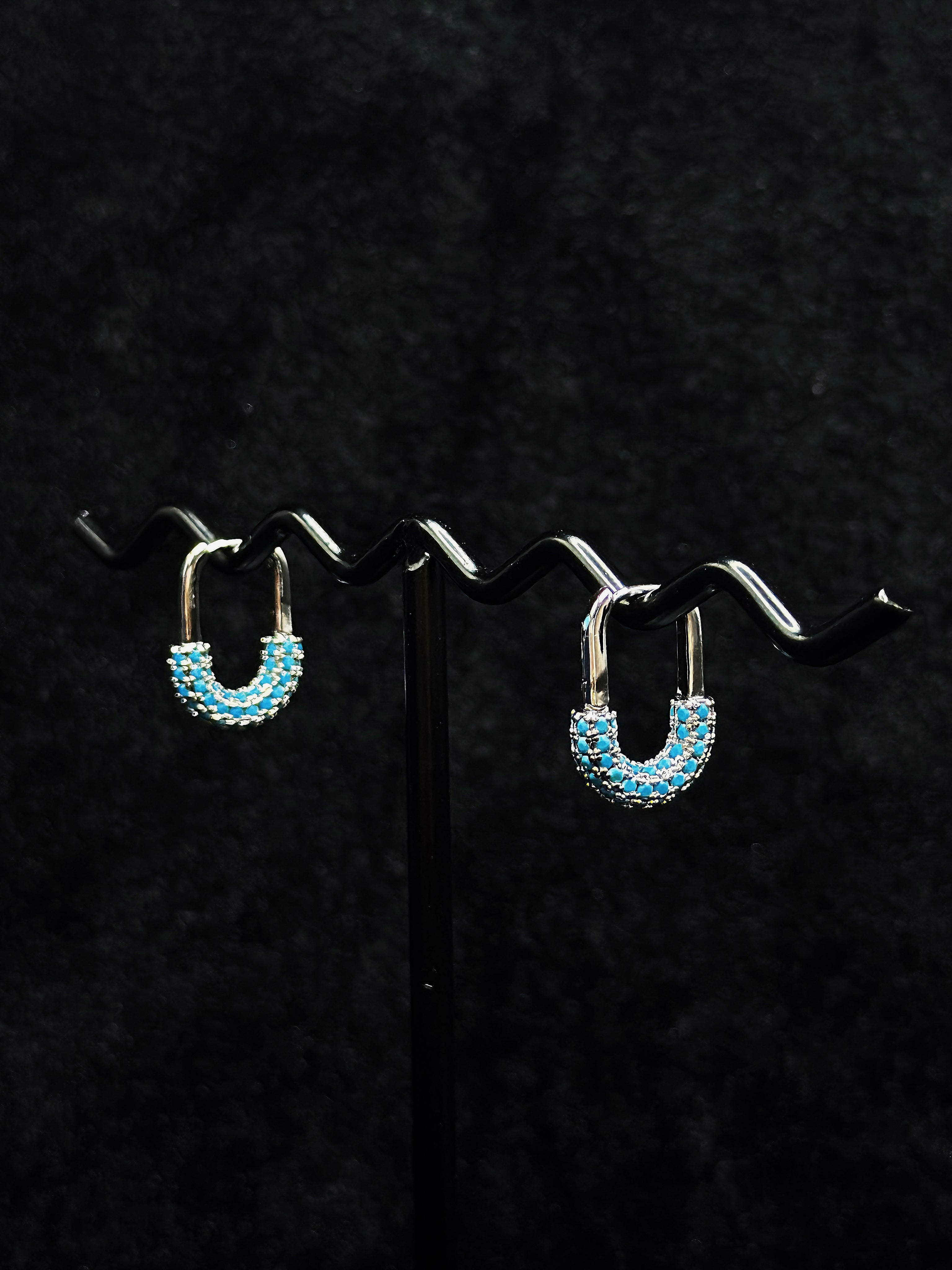 TT original-earring-Women's Turquoise Hoop Earrings | Stylish and Petite | Bohemian Style | Minimalist Jewelry