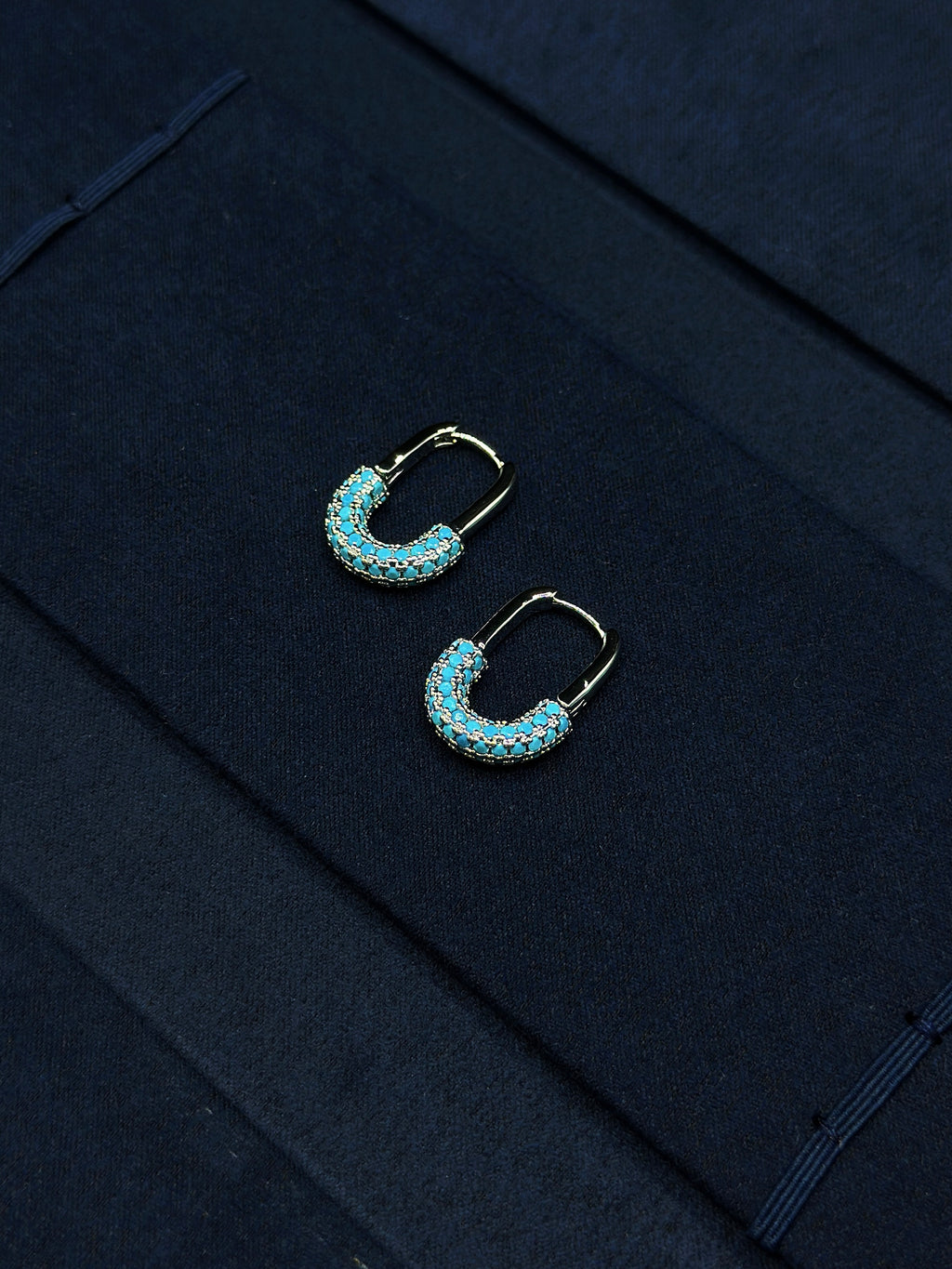 TT original-earring-Women's Turquoise Hoop Earrings | Stylish and Petite | Bohemian Style | Minimalist Jewelry