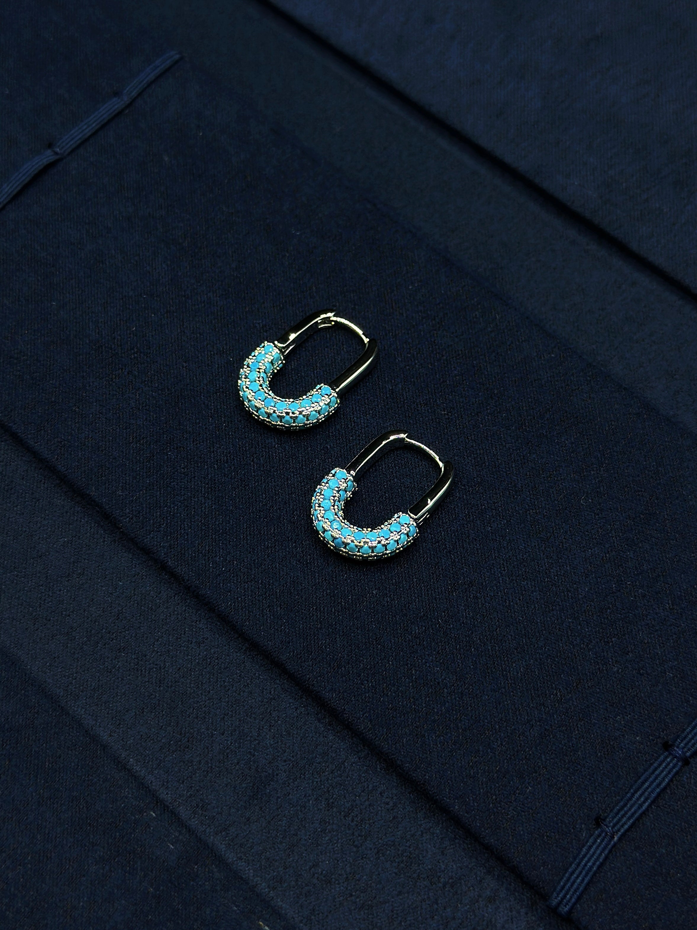 TT original-earring-Women's Turquoise Hoop Earrings | Stylish and Petite | Bohemian Style | Minimalist Jewelry