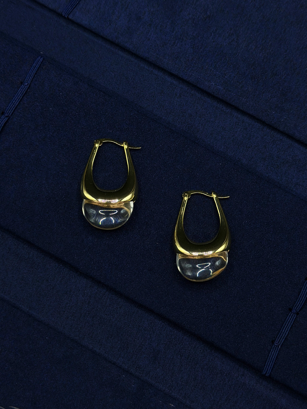TT original-earring-Gold Clear Crystal Earrings | Modern Minimalist | Simple Teardrop Earrings | Everyday Elegant Jewelry