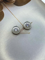 TT original-earring-Women's Romantic Heart-Shaped Earrings | Silver Diamond Earrings | Romantic and Stylish | Simple and Elegant