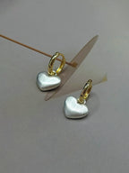 TT original-earring-Women's Gold Heart-Shaped Earrings | Matte Heart-Shaped Pendant Earrings | Simple and Romantic Jewelry Gifts