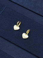 TT original-earring-Women's Gold Heart-Shaped Earrings | Matte Heart-Shaped Pendant Earrings | Simple and Romantic Jewelry Gifts