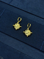 TT original-earring-Vintage Badge Earrings | Unique Black and Gold Earrings | Unisex | Medieval Style Jewelry