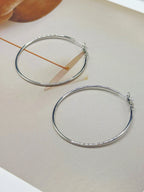 TT original-earring-Lightweight oversized hoop earrings | Gold and silver two-tone | Simple earrings | Suitable for everyday wear