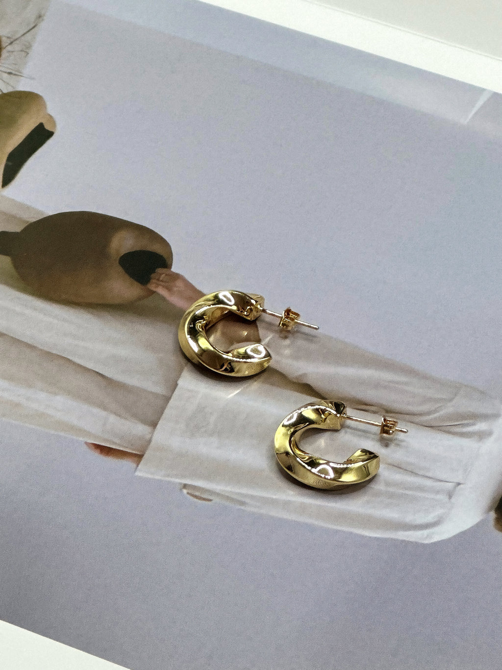 TT original-earring-Women's Simple Vintage Gold Earrings | Irregular Round Earrings | Elegant Everyday Jewelry