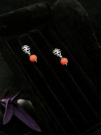 TT original-earring-Niche Design Coral Red Bead Earrings for Women | Affordable Luxury for Both Commute and Evening | Niche Design | 925 Sterling Silver Needles