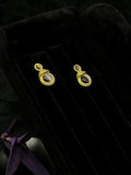 TT original-earring-French vintage gold rope-patterned cat-eye earrings | High-end | Vintage earrings | Gray cat-eye stud earrings | French court style niche design