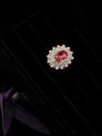 TT original-ring-Baroque Pink Gemstone Ring | Multi-Layer Colored Micro-Patterned Pearl Ring | Anniversary Wedding Evening Jewelry