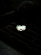 TT original-ring-Vintage half-moon open ring | Handmade feel | Matte brushed silver ring | Five-pointed star ring | Unique wide ring