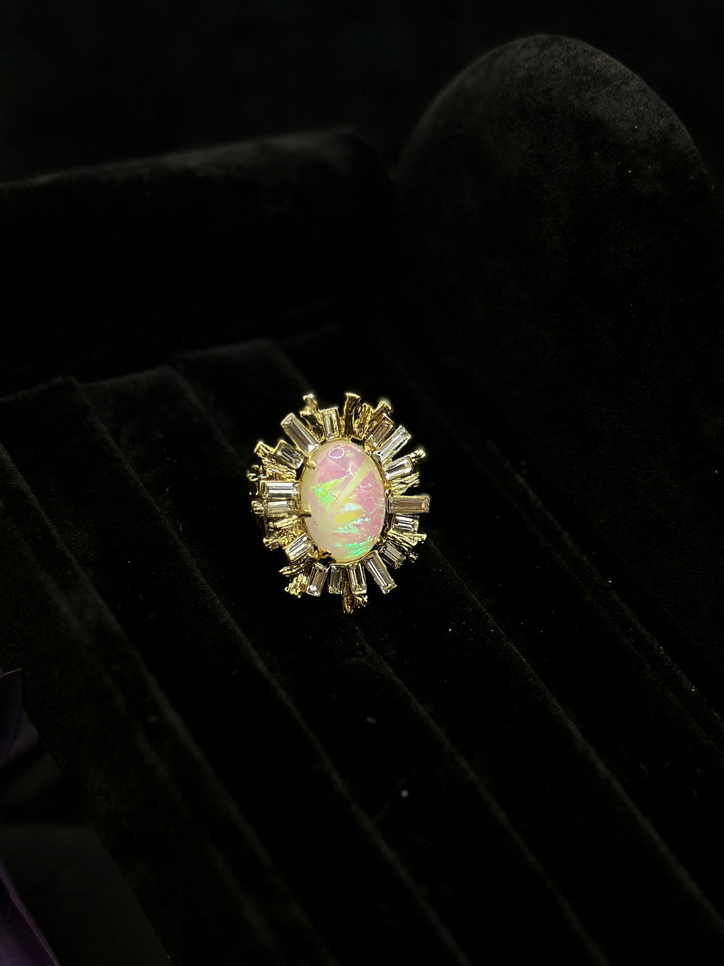 TT original-ring-Rainbow Gemstone Ring | Women's Gift | Luxury Fashion Jewelry | Gold Cocktail Ring