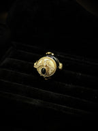 TT original-ring-Vintage Bee Ring | Gold and Black Enamel Dome Ring | Luxury Vintage Insect Jewelry | Fashion Gift for Women