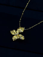 TT original-necklace-Gold 3D Flower Necklace | Delicate Petal Bead Chain - Luxurious Gift | Elegant Necklace for Women in the Workplace | Valentine's Day Gift - Popular Style