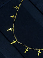 TT original-necklace-Gothic French Fashion Women's Jewelry | Simple Gold Cross Pendant Necklace | Unique Religious Fashion Necklace | Trendy Black Gold Necklace