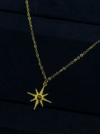 TT original-necklace-Golden Sun and Star Necklace | Natural Tiger's Eye Gemstone | Vintage Bohemian Astrological Spiritual Jewelry Gift | Stacked Jewelry