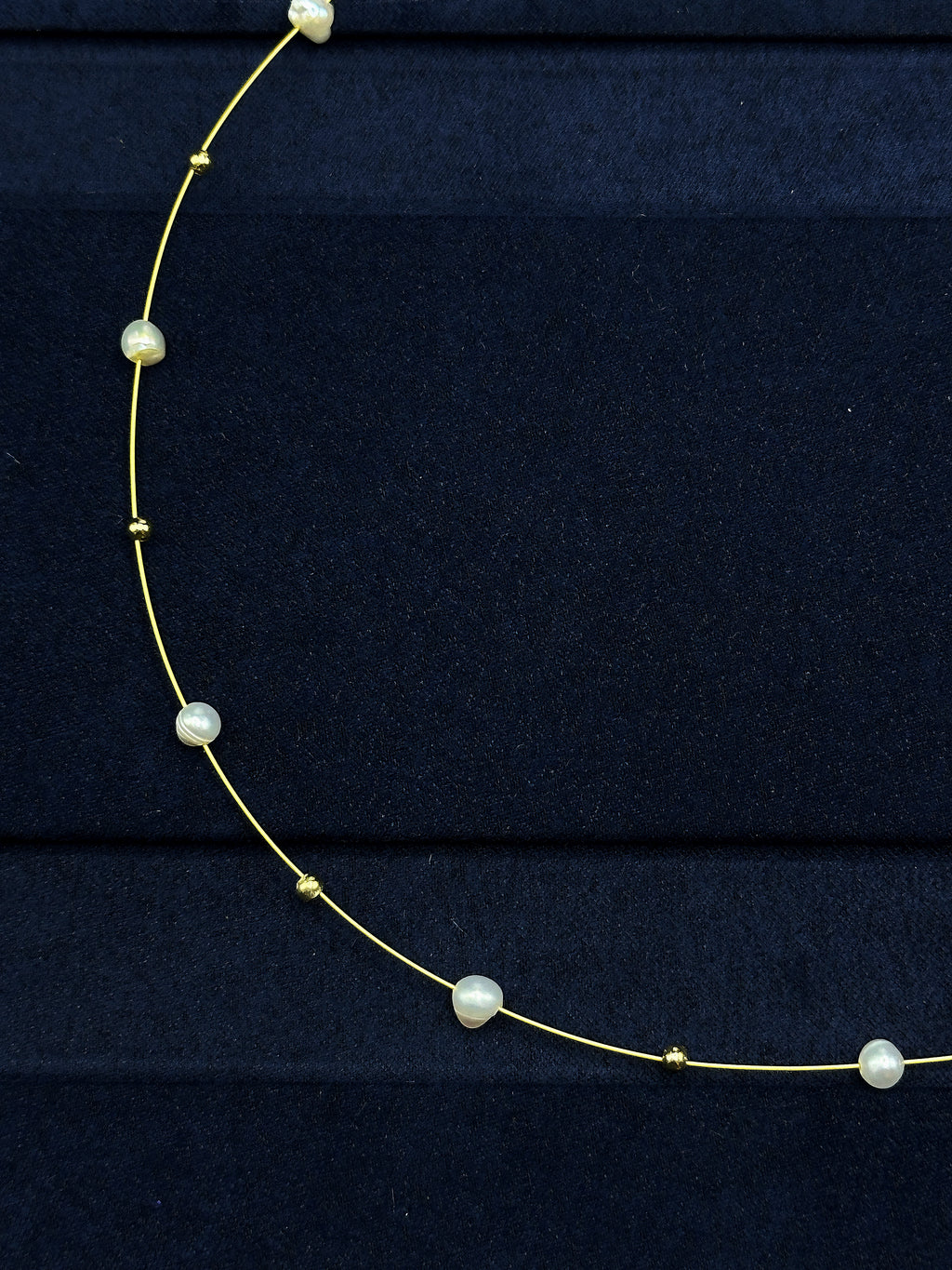 TToriginal-necklace-Classic minimalist pearl necklace | Fine gold thread + natural pearl embellishments