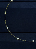 TToriginal-necklace-Classic minimalist pearl necklace | Fine gold thread + natural pearl embellishments