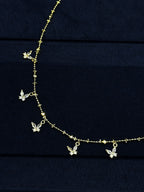 TT original-necklace-Sweet butterfly necklace | Delicate gold bead necklace | Gold-plated thin chain stackable
