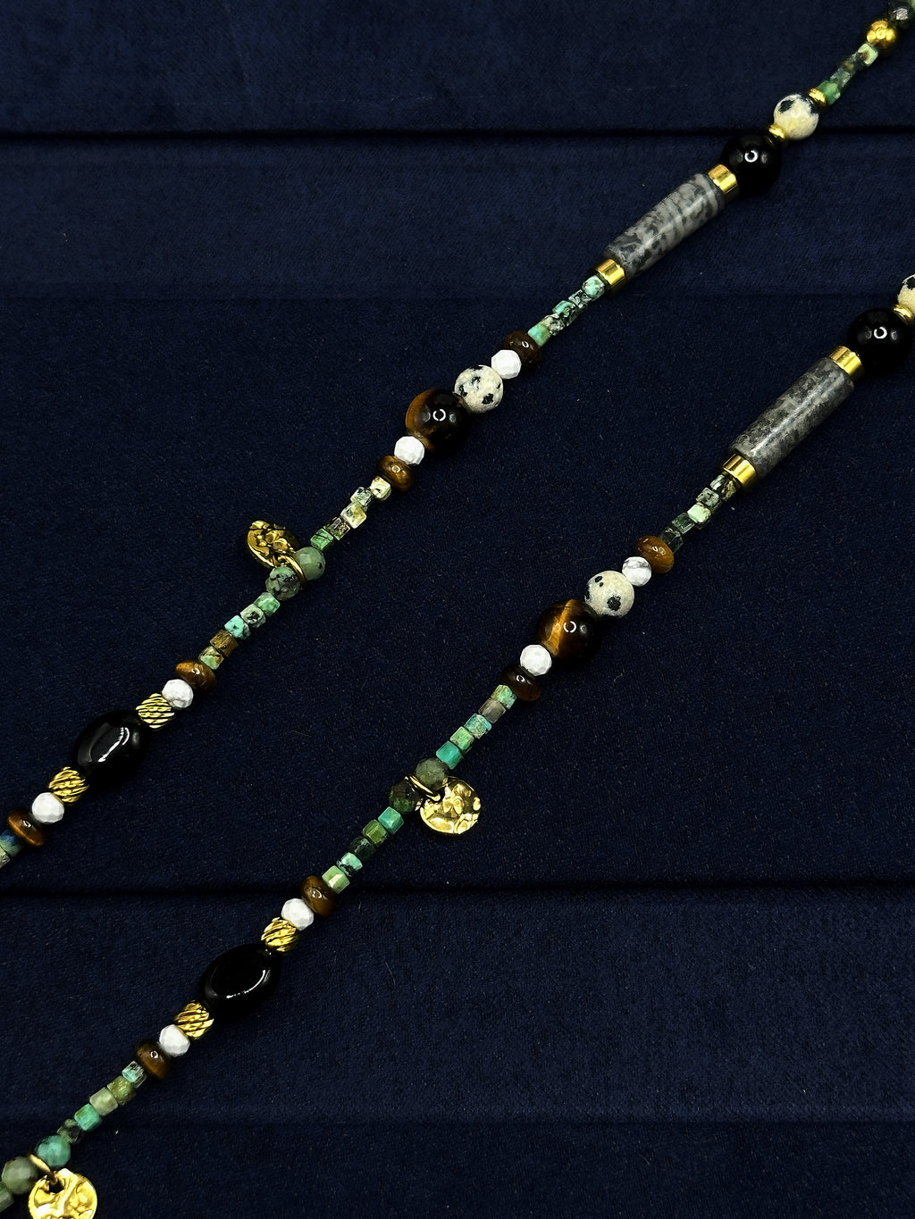 TT original-necklace-Unique tribal style | Bohemian beaded gold pendant necklace | Adjustable turquoise necklace | Handmade style for women