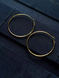 TT original-earring-Lightweight oversized hoop earrings | Gold and silver two-tone | Simple earrings | Suitable for everyday wear