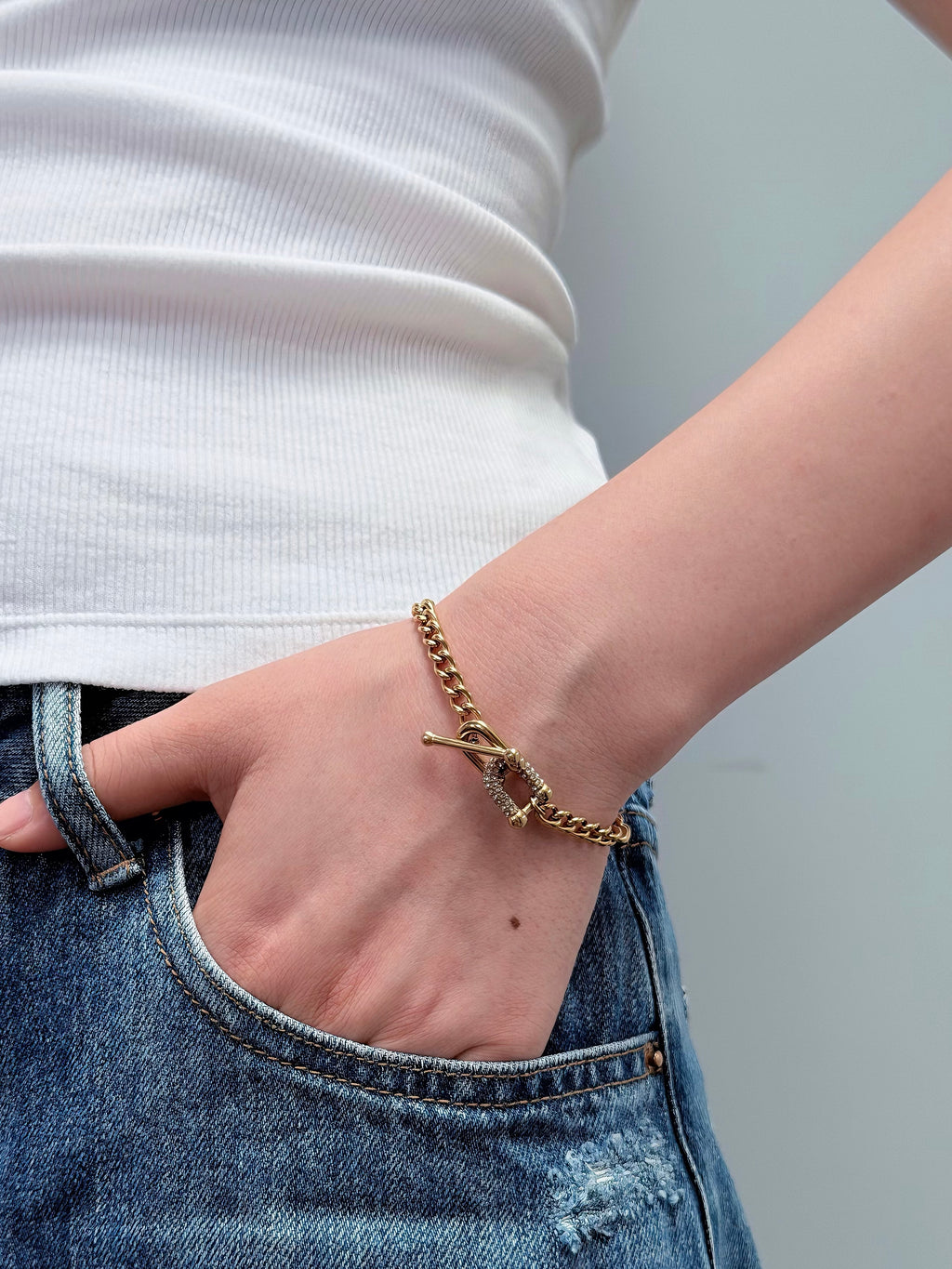 TT original-bracelet-Cuban-style bracelets with European and American flair | High-end jewelry | Vintage chunky chains | Street hip-hop style | Trendy items