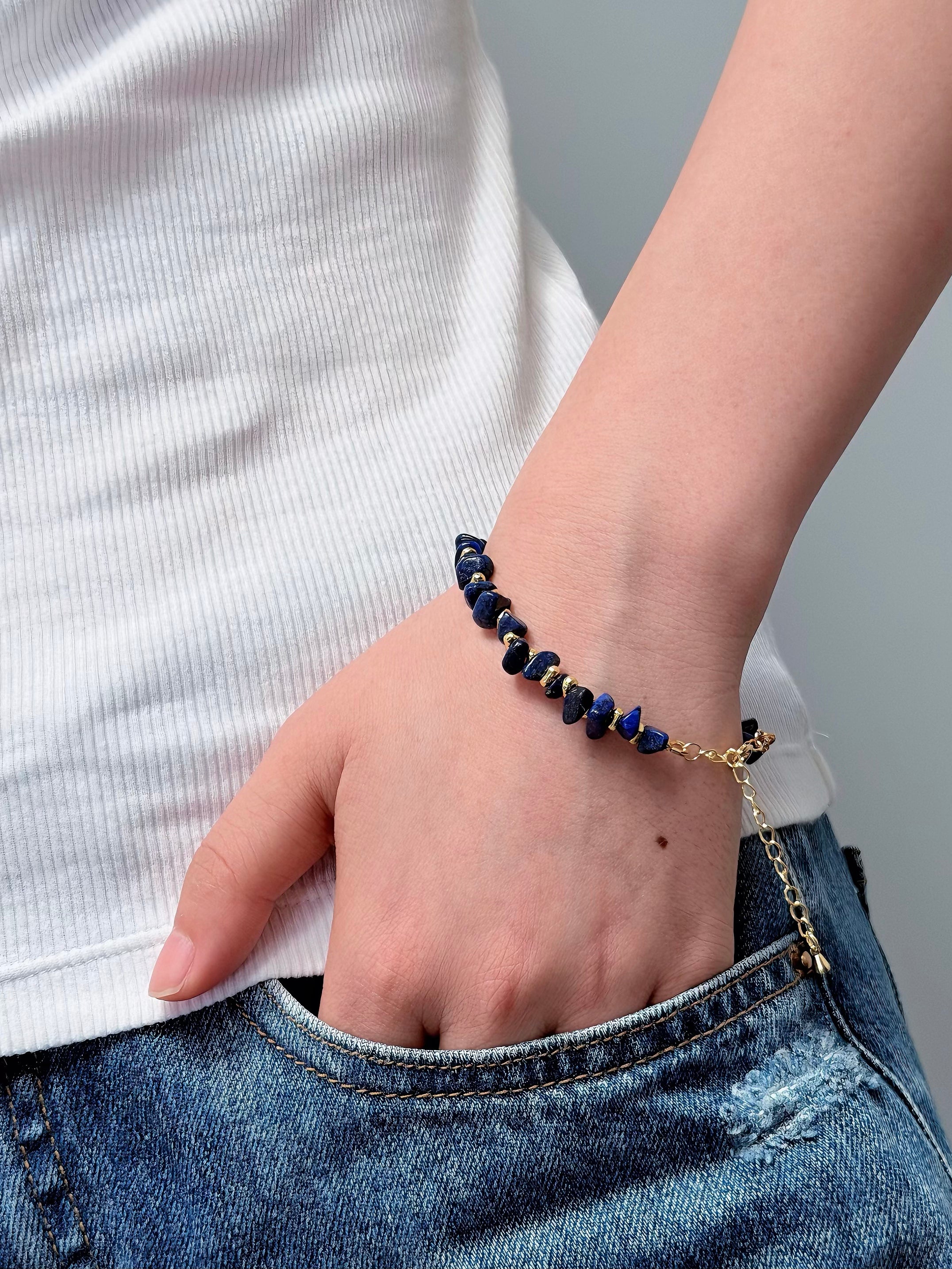 TT original-bracelet-Lapis Lazuli Bracelet | Niche Design Mineral Bracelet | Simple, High-Quality Stackable Jewelry