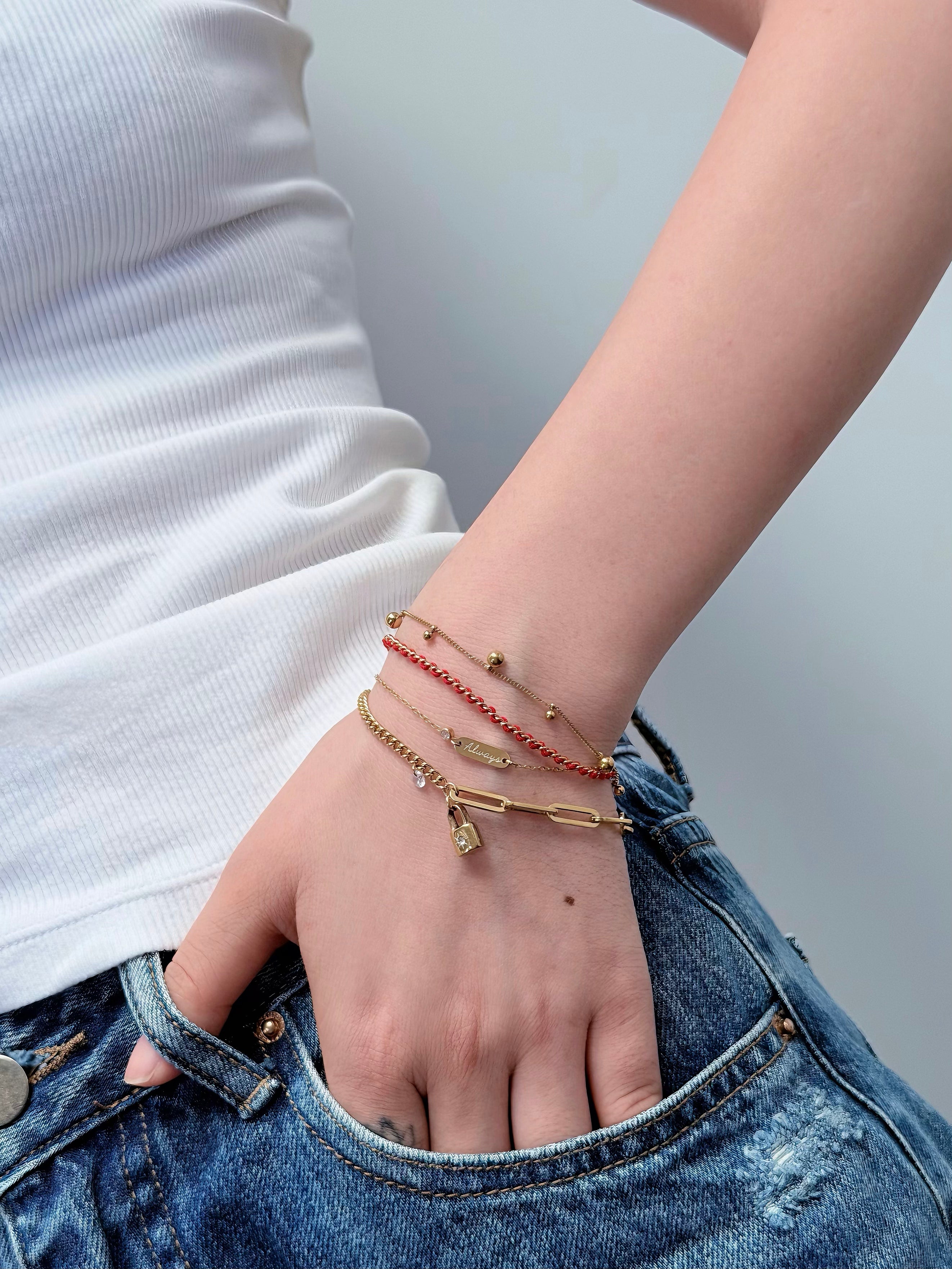 TT original-bracelet-Minimalist and understated gold bead bracelet for women | Unique design, versatile bracelet | Layer for a touch of understated luxury