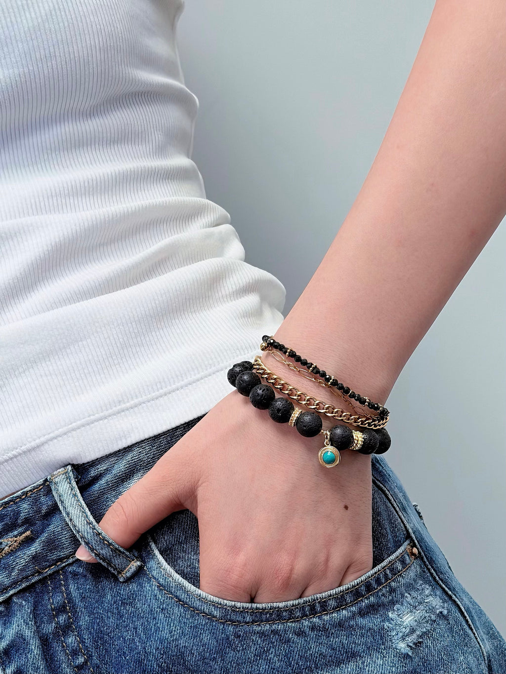 TT original-bracelet-Niche Design Natural Stone Bracelet | Buckle-less Elastic Bracelet | Unisex | Simple yet Luxurious | Suitable for Commuting and Dates