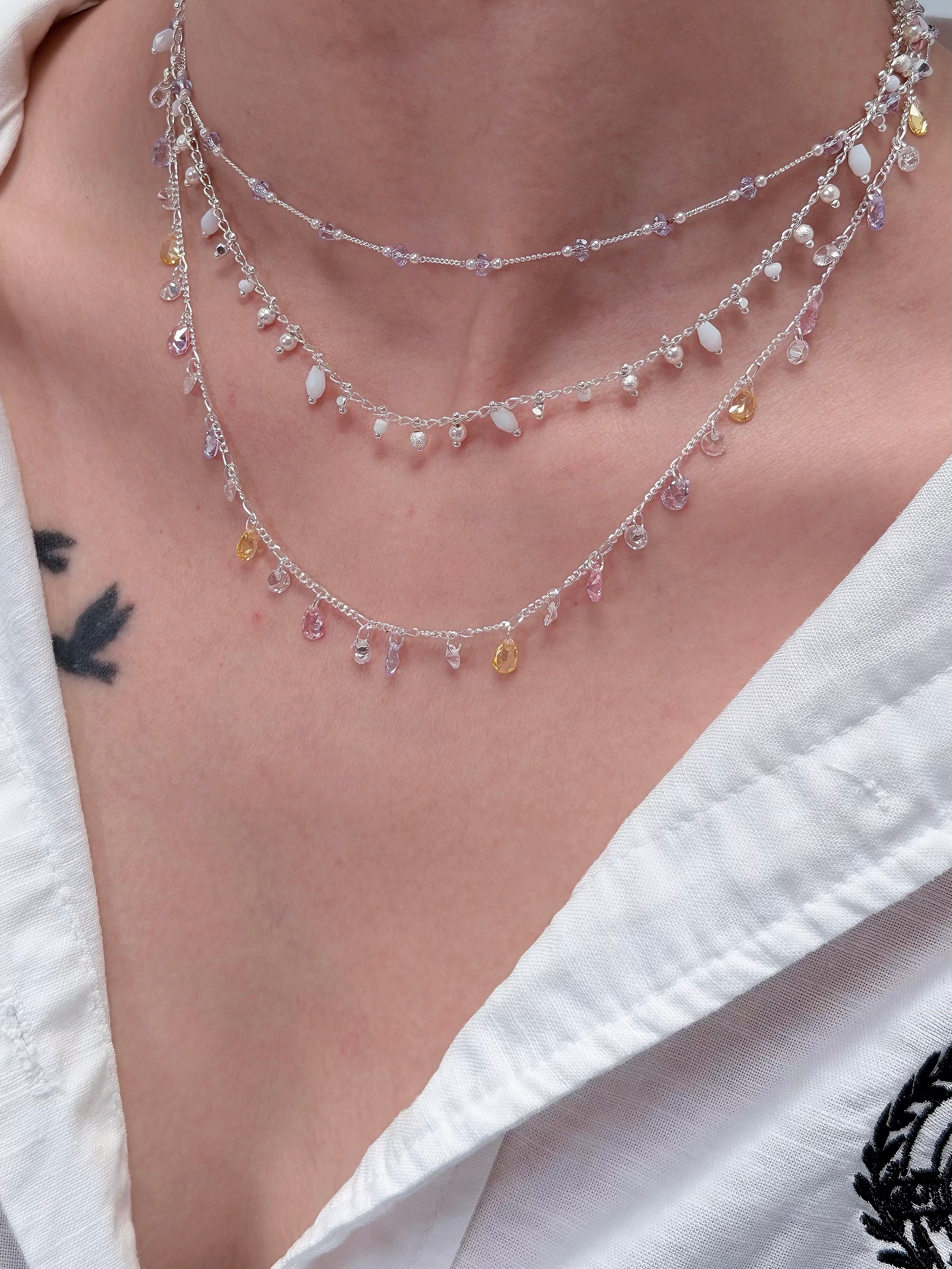 TT original-necklace-Lightweight necklaces for spring and summer | Delicate silver chains | Stackable jewelry | Professional necklaces | Crystal goddess necklaces | Versatile for commuting and dates