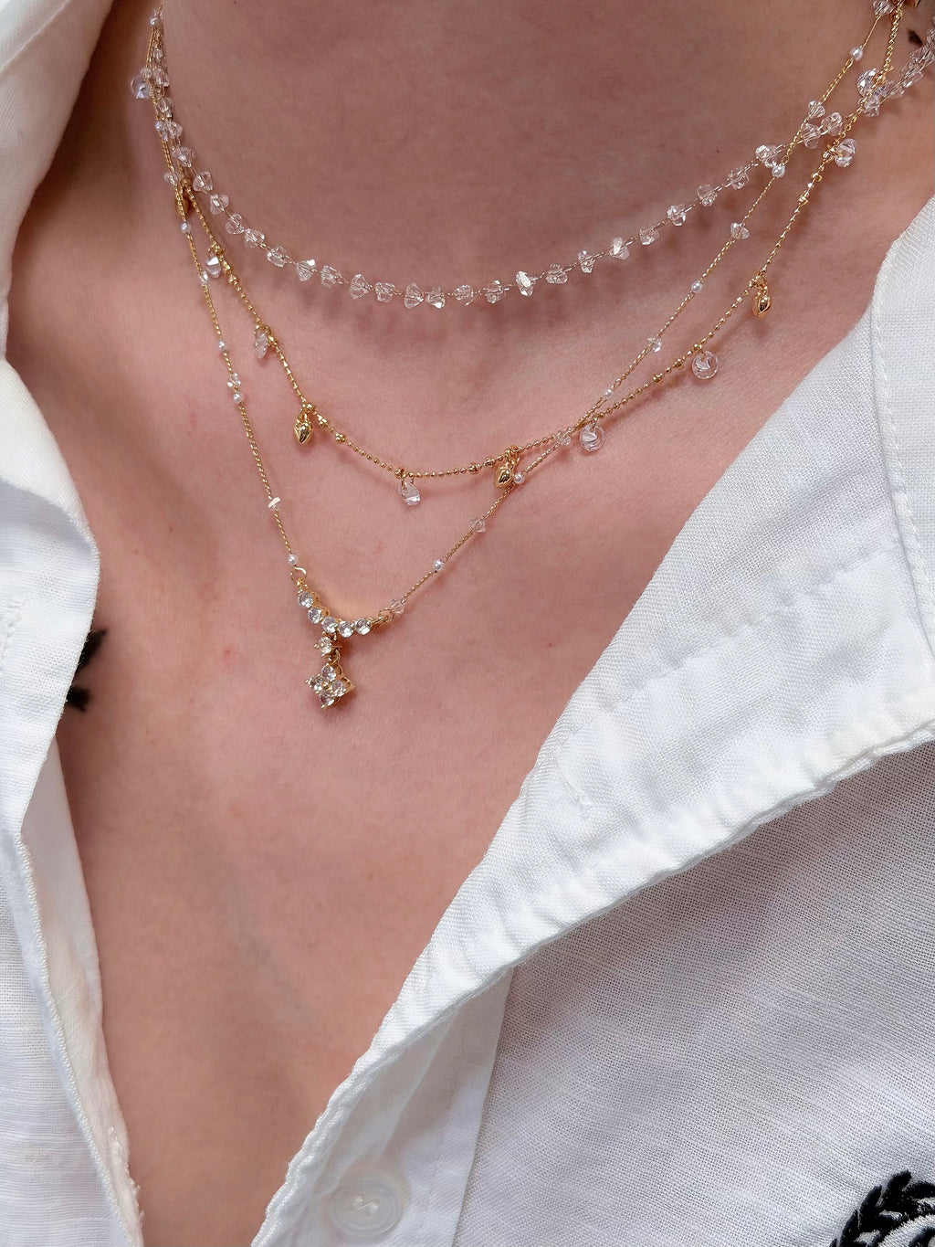 TT original-necklace-Luxury Zircon Necklace | Elegant Clavicle Chain | Pearl and Diamond Choker | Simple and Stylish Necklace