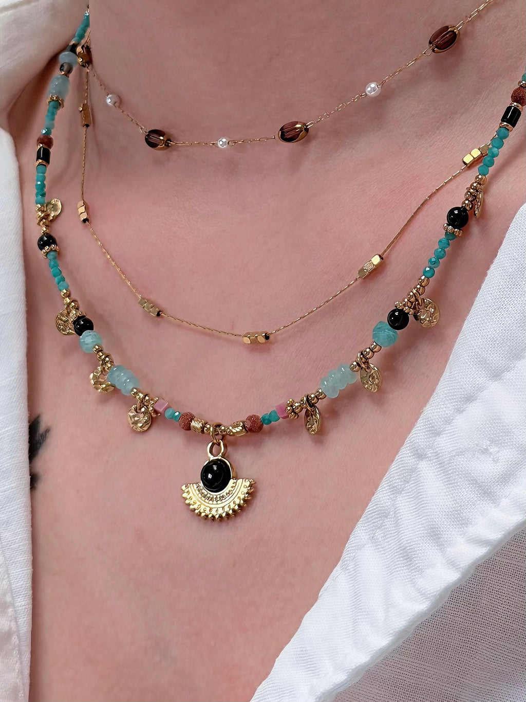 TT original-necklace-Niche design necklaces | Shirt necklaces | Layered necklaces | Square gold necklaces | Everyday commuting style