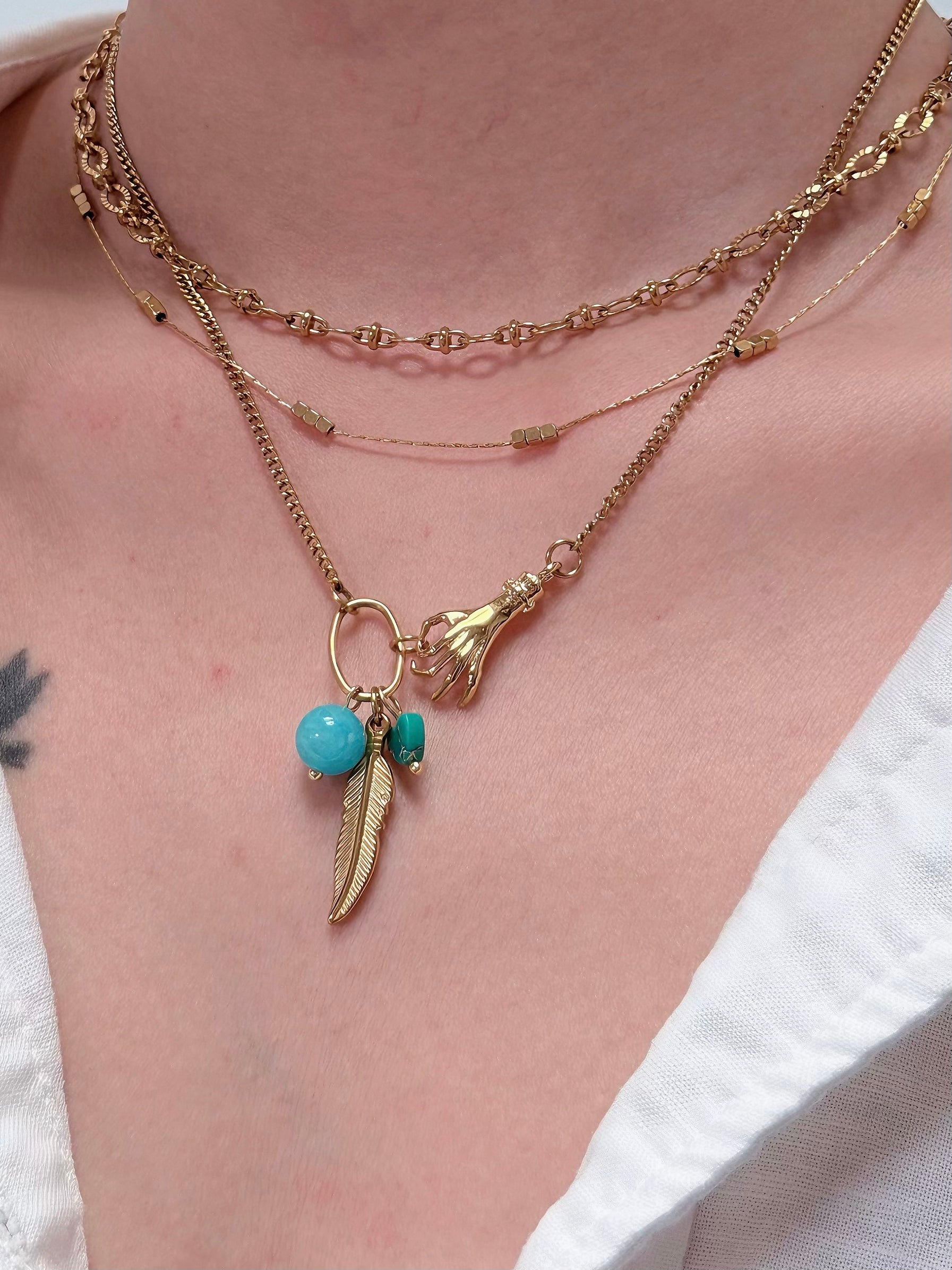 TT original-necklace-Niche design necklaces | Shirt necklaces | Layered necklaces | Square gold necklaces | Everyday commuting style
