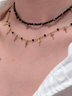 TT original-necklace-Gothic French Fashion Women's Jewelry | Simple Gold Cross Pendant Necklace | Unique Religious Fashion Necklace | Trendy Black Gold Necklace