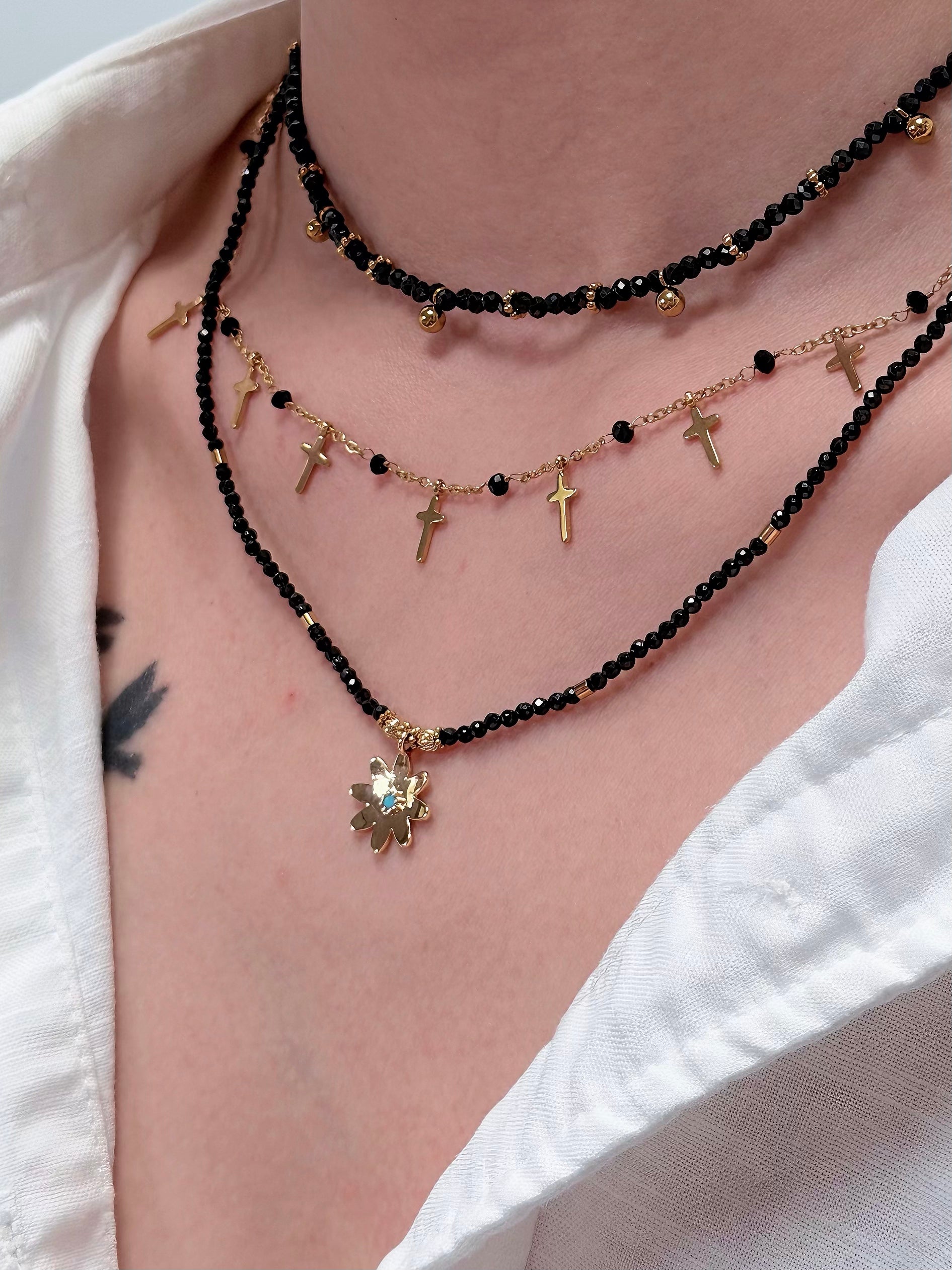 TT original-necklace-Gothic French Fashion Women's Jewelry | Simple Gold Cross Pendant Necklace | Unique Religious Fashion Necklace | Trendy Black Gold Necklace