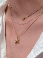 TT original-necklace-Gold beaded necklace | Healing puppy necklace | Pet lovers | Cute style | Pet-themed necklace | Popular pearl puppy design