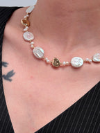 TT original-necklace-Baroque-style gold coin and pearl necklace | A delicate and elegant choker, a perfect gift for her | Featuring an OT clasp
