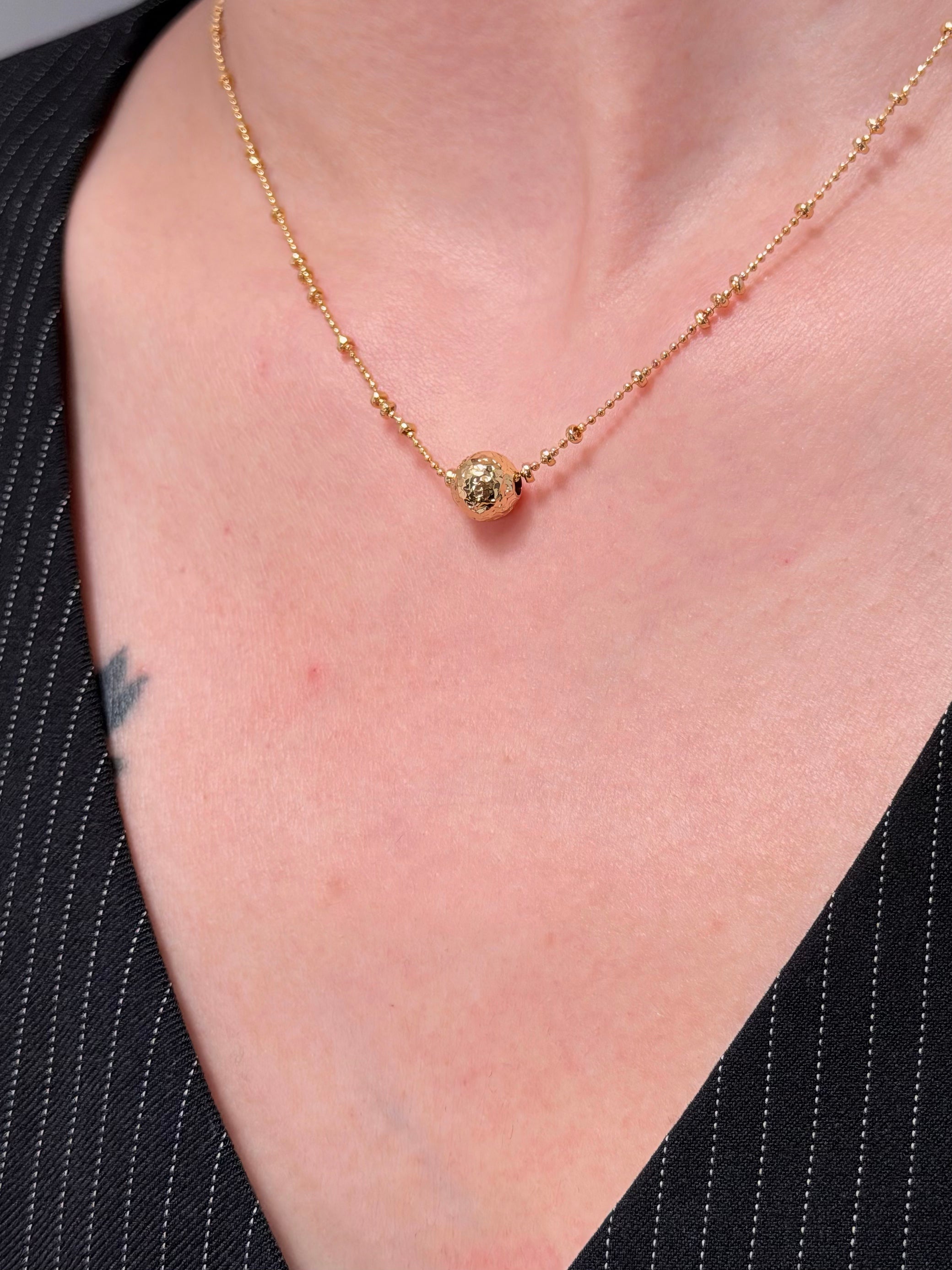 TT original-necklace-Versatile Ins style | Gold beaded pendant necklace | Collarbone necklace for students | Japanese-style niche design | A touch of understated luxury for everyday wear