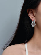 TT original-earring-Fully diamond zircon 3D flower earrings | Niche design with a touch of understated luxury | Intricate craftsmanship yet lightweight | Romantic flower earrings | Suitable for both work and parties