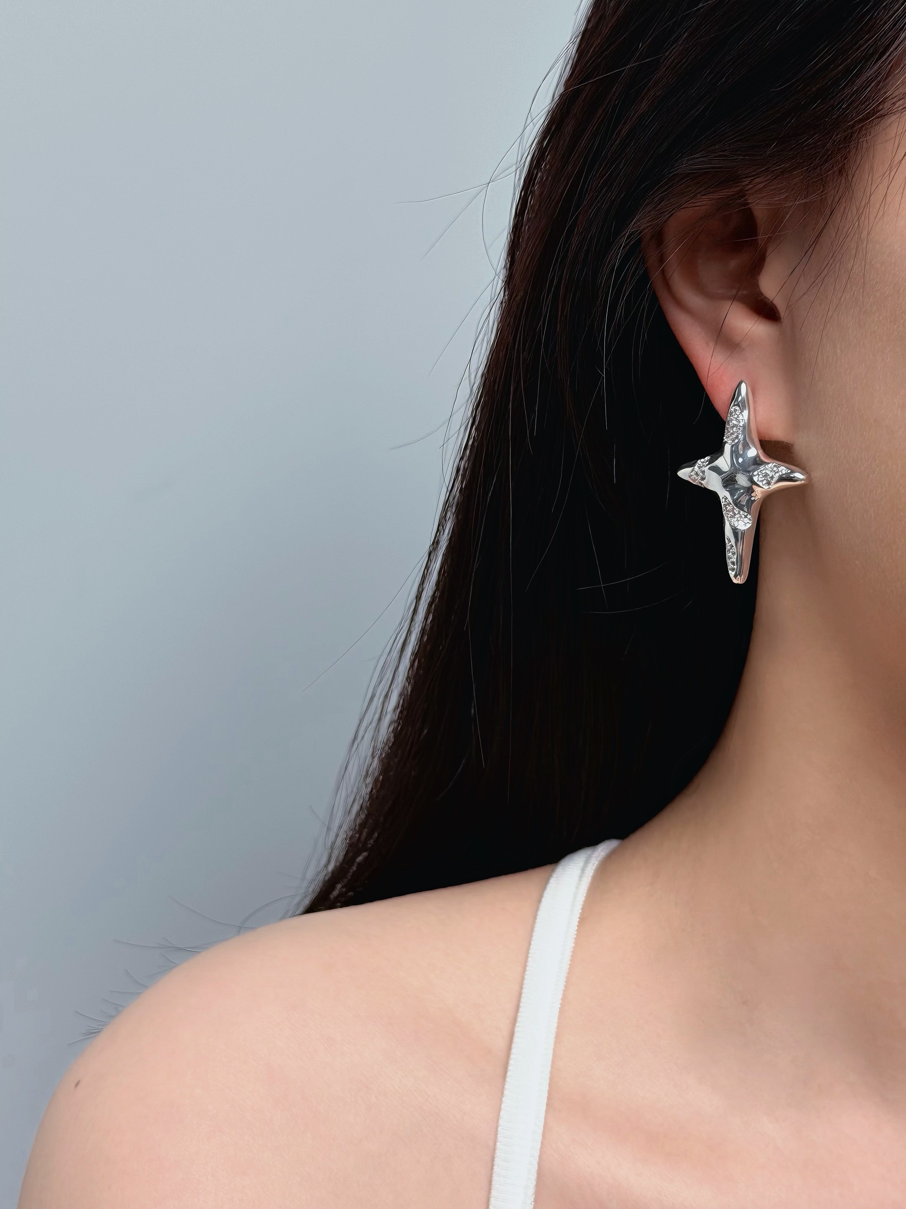 TT original-earring-High-end asymmetrical star and moon earrings | AB style earrings | Romantic cosmic-themed gift | Sweet and cool style | Astrological element earrings