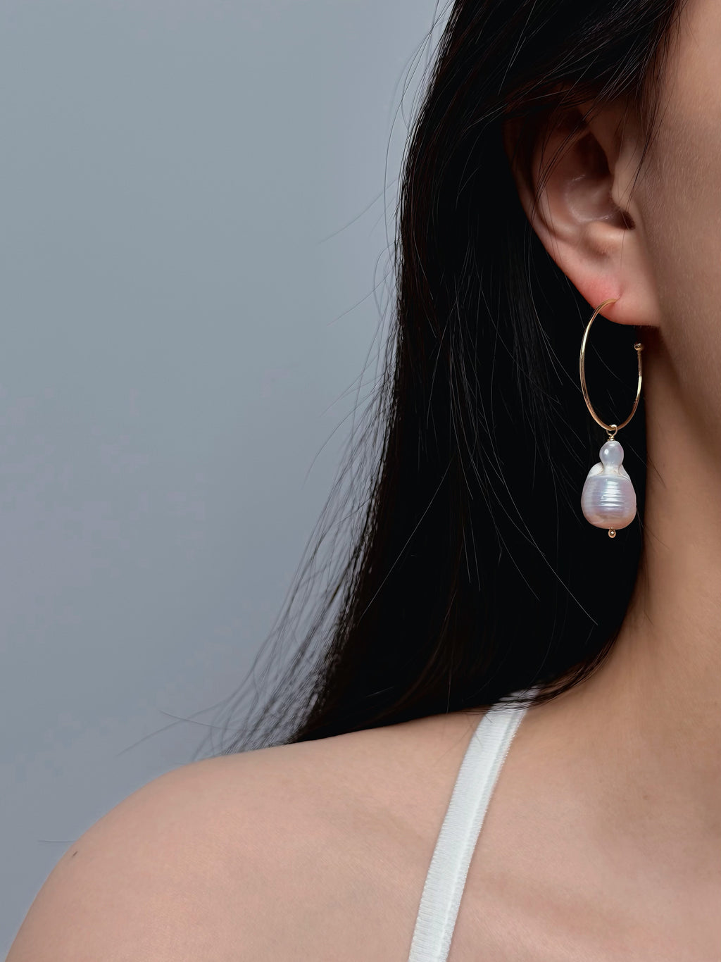 TT original-earring-Vintage Baroque Pearl Gold Hoop Earrings | Premium Finish | Niche Designer Jewelry