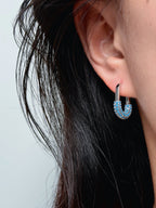 TT original-earring-Women's Turquoise Hoop Earrings | Stylish and Petite | Bohemian Style | Minimalist Jewelry
