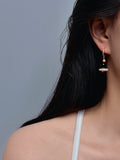 TT original-earring-Vintage Black Agate Earrings | Unique Natural Handmade Pearls | Elegant Bohemian Gemstone Earrings | Simple Yet Luxurious Vintage Gold Zircon Earrings